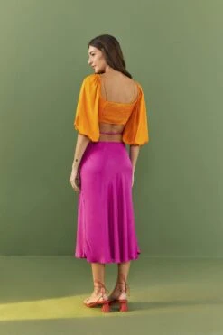 Farm Rio Orange Lenzing™ Ecovero™ Viscose Crop Blouse 7 Farm Rio Orange Lenzing™ Ecovero™ Viscose Crop Blouse -Modern Dress World 306352 03