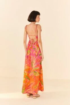 Farm Rio Orange Ombre Forest Maxi Dress -Modern Dress World 306376 03