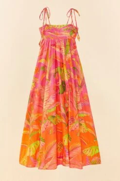 Farm Rio Orange Ombre Forest Maxi Dress -Modern Dress World 306376 06