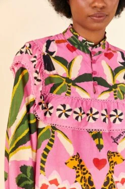 Farm Rio Pink Leopard Forest Blouse -Modern Dress World 306648 03