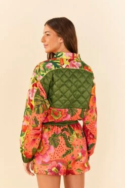 Farm Rio Orange Blooming GardenSweatshorts 7 Farm Rio Orange Blooming GardenSweatshorts -Modern Dress World 306673 03