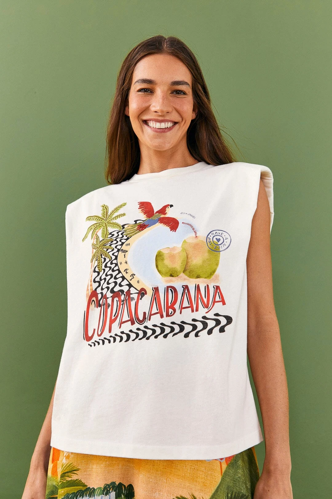 Farm Rio White Copacabana Organic Cotton T-Shirt 1 Farm Rio White Copacabana Organic Cotton T-Shirt