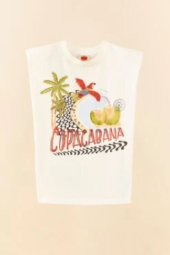 Farm Rio White Copacabana Organic Cotton T-Shirt 9 Farm Rio White Copacabana Organic Cotton T-Shirt -Modern Dress World 306708 06
