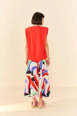 Farm Rio Red Tropical Organic Cotton T-Shirt -Modern Dress World 306713 03