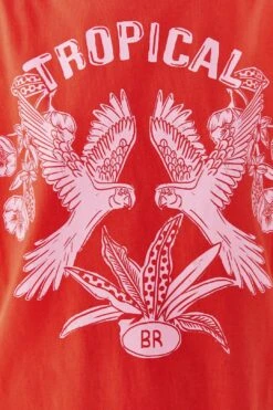 Farm Rio Red Tropical Organic Cotton T-Shirt -Modern Dress World 306713 04