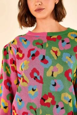 Farm Rio Mixed Fun Leopards Sweater 7 Farm Rio Mixed Fun Leopards Sweater -Modern Dress World 306726 03