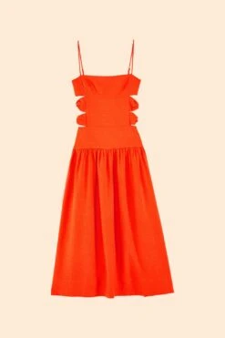 Farm Rio Orange Cut Out Midi Dress -Modern Dress World 306742 06 2