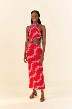 Farm Rio Pink Copacabana Knit Dress