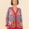 Farm Rio Pink Macaw Scarf Lenzing™ Ecovero™ Viscose Cardigan