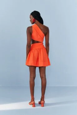 Farm Rio Orange One Shoulder Mini Dress -Modern Dress World 306896 03
