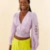 Farm Rio Lilac Lace Blouse