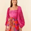Farm Rio Pink Lace Blouse