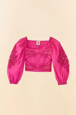 Farm Rio Pink Lace Blouse 11 Farm Rio Pink Lace Blouse -Modern Dress World 306900 06