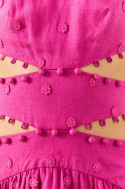 Farm Rio Pink 3D Flower Midi Dress 8 Farm Rio Pink 3D Flower Midi Dress -Modern Dress World 306917 05