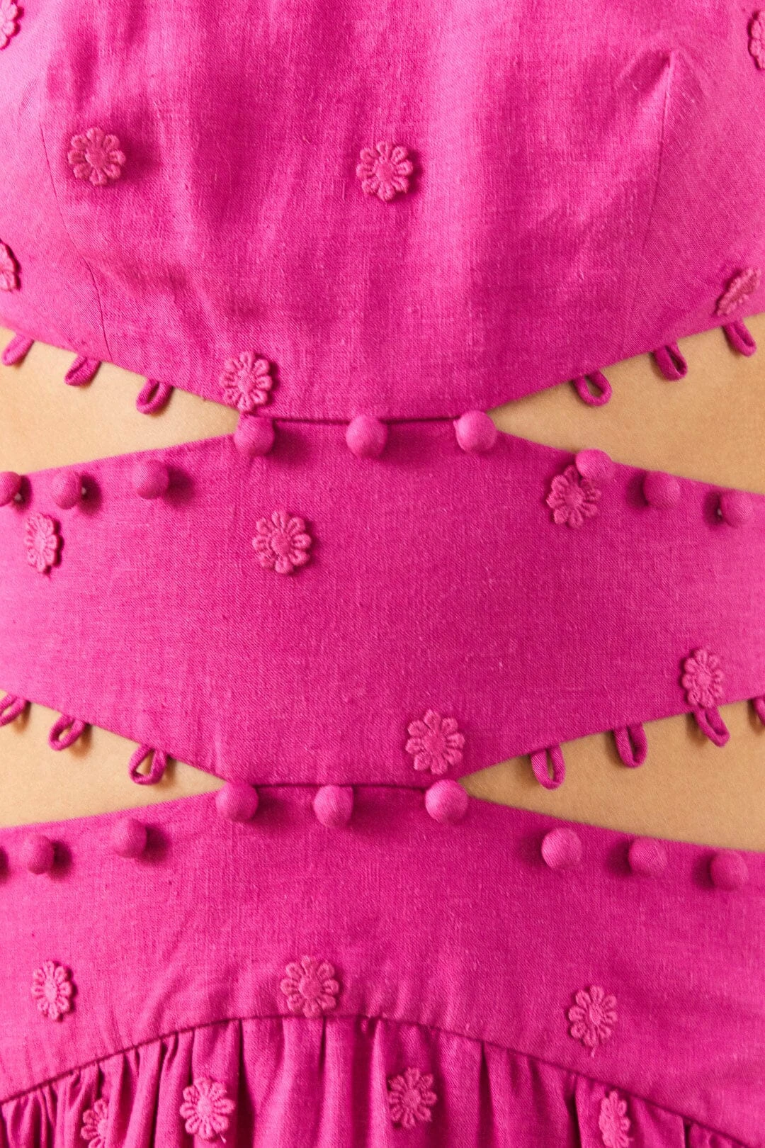 Farm Rio Pink 3D Flower Midi Dress 4 Farm Rio Pink 3D Flower Midi Dress - Image 4