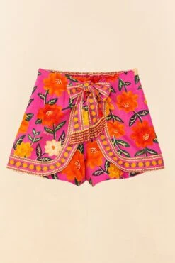 Farm Rio Pink Flower Tapestry Shorts -Modern Dress World 306990 06