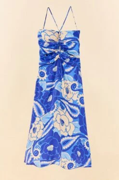 Farm Rio Blue Tropical Groove Lenzing™ Ecovero™ Viscose Midi Dress -Modern Dress World 306997 06