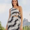 Farm Rio Black Copacabana Cut Out Mini Dress