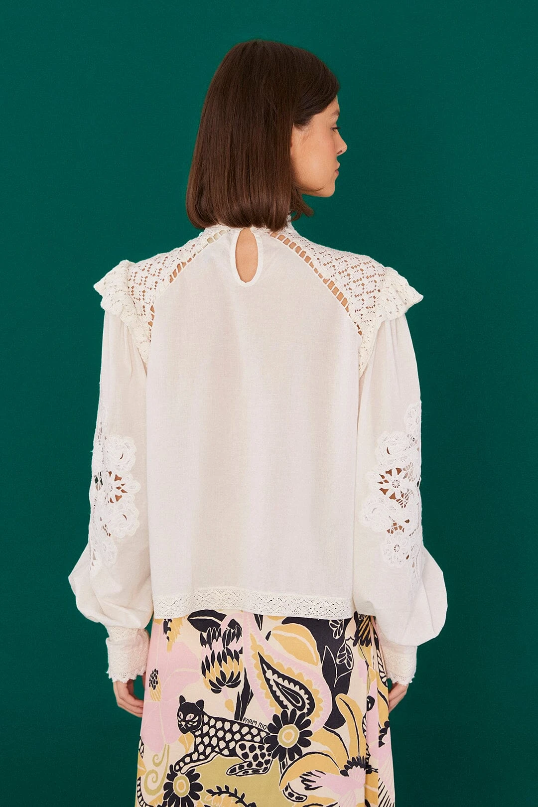 Farm Rio Off-White Romantic Blouse 2 Farm Rio Off-White Romantic Blouse - Image 2