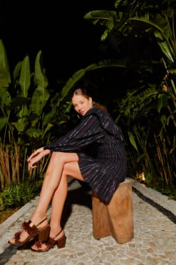 Farm Rio Lurex Stripes Mini Dress -Modern Dress World 308191 03