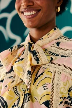 Farm Rio Sand Vintage Forest Blouse 7 Farm Rio Sand Vintage Forest Blouse -Modern Dress World 308206 03