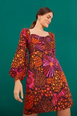 Farm Rio Leopard Hearts Mini Dress