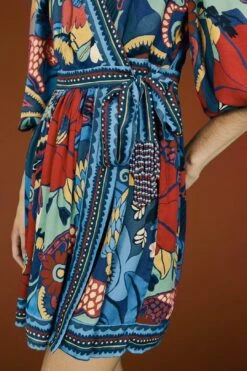 Farm Rio Blue Vintage Forest Lenzing™ Ecovero™ Viscose Mini Dress -Modern Dress World 308215 03