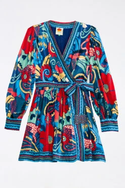 Farm Rio Blue Vintage Forest Lenzing™ Ecovero™ Viscose Mini Dress -Modern Dress World 308215 06