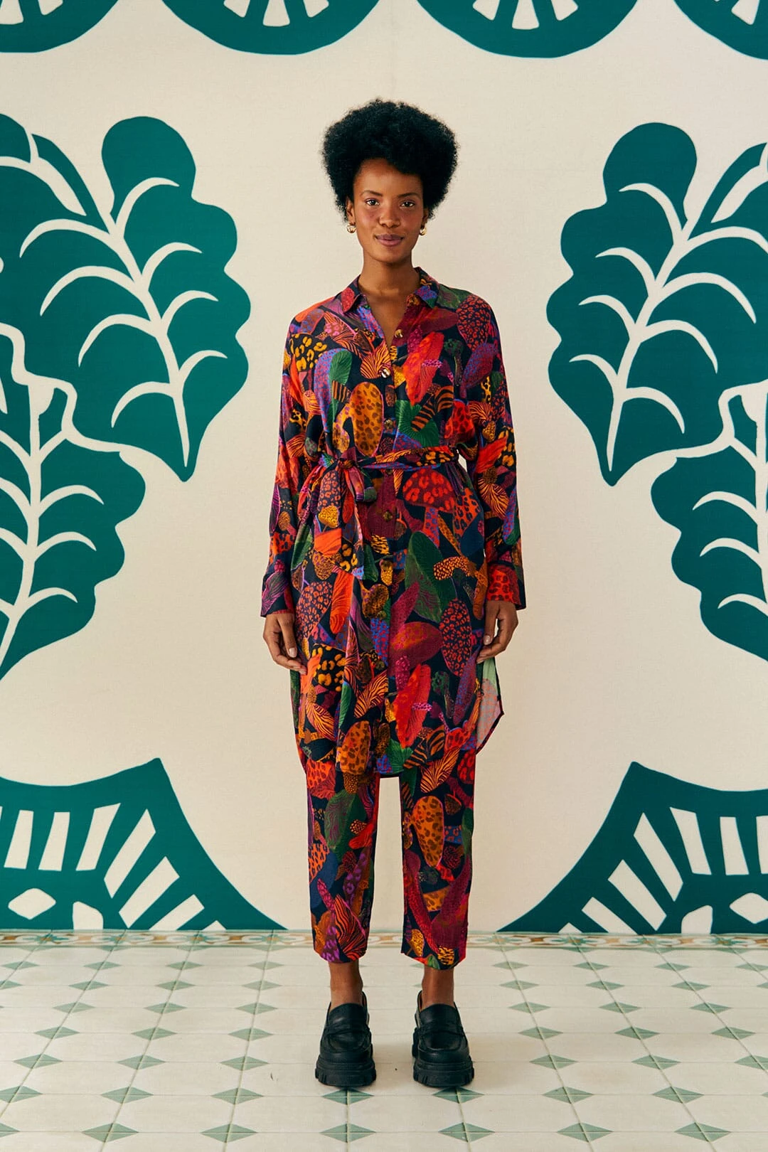 Farm Rio Leopard Mushroom Lenzing™ Ecovero™ Viscose Shirtdress 1 Farm Rio Leopard Mushroom Lenzing™ Ecovero™ Viscose Shirtdress