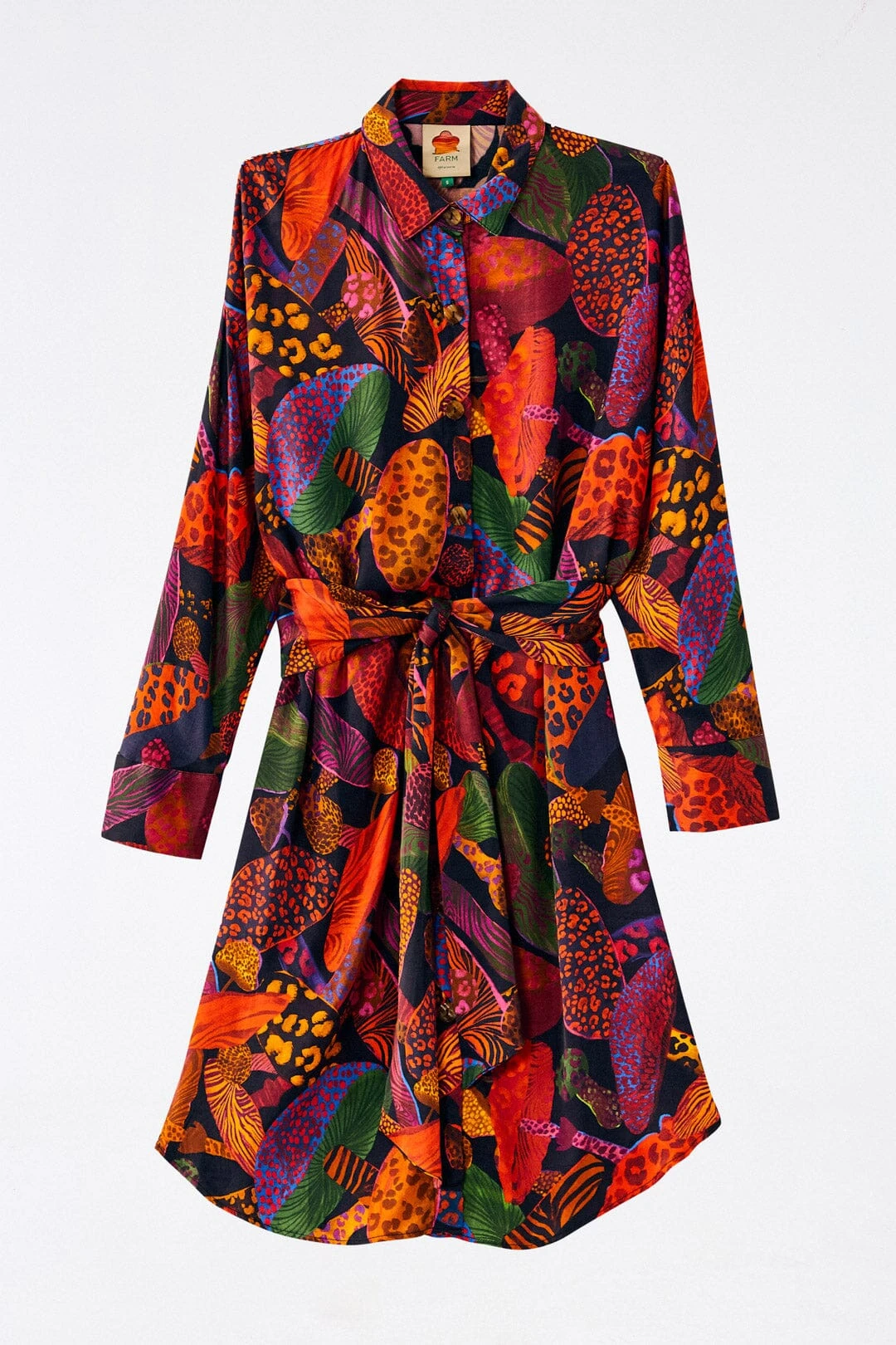 Farm Rio Leopard Mushroom Lenzing™ Ecovero™ Viscose Shirtdress 4 Farm Rio Leopard Mushroom Lenzing™ Ecovero™ Viscose Shirtdress - Image 4