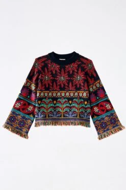 Farm Rio Black Night Sky Sweater -Modern Dress World 308284 06