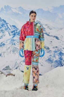 Farm Rio Mixed Scarves Ski Puffer Jacket -Modern Dress World 308309 03