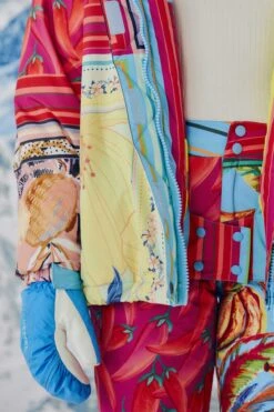 Farm Rio Mixed Scarves Ski Puffer Jacket -Modern Dress World 308309 06