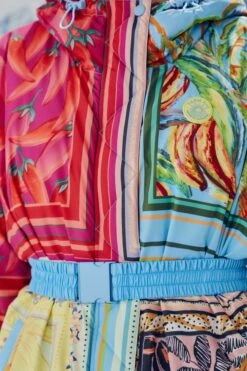 Farm Rio Mixed Scarves Ski Puffer Jacket -Modern Dress World 308309 07