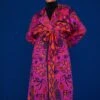 Farm Rio Pink Macaw ForestLenzing™ Ecovero™ Viscose Trench Coat