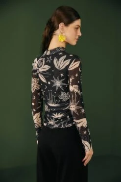 Black & White Cerrado Sky Tulle Blouse 7 Black & White Cerrado Sky Tulle Blouse -Modern Dress World 308525 03