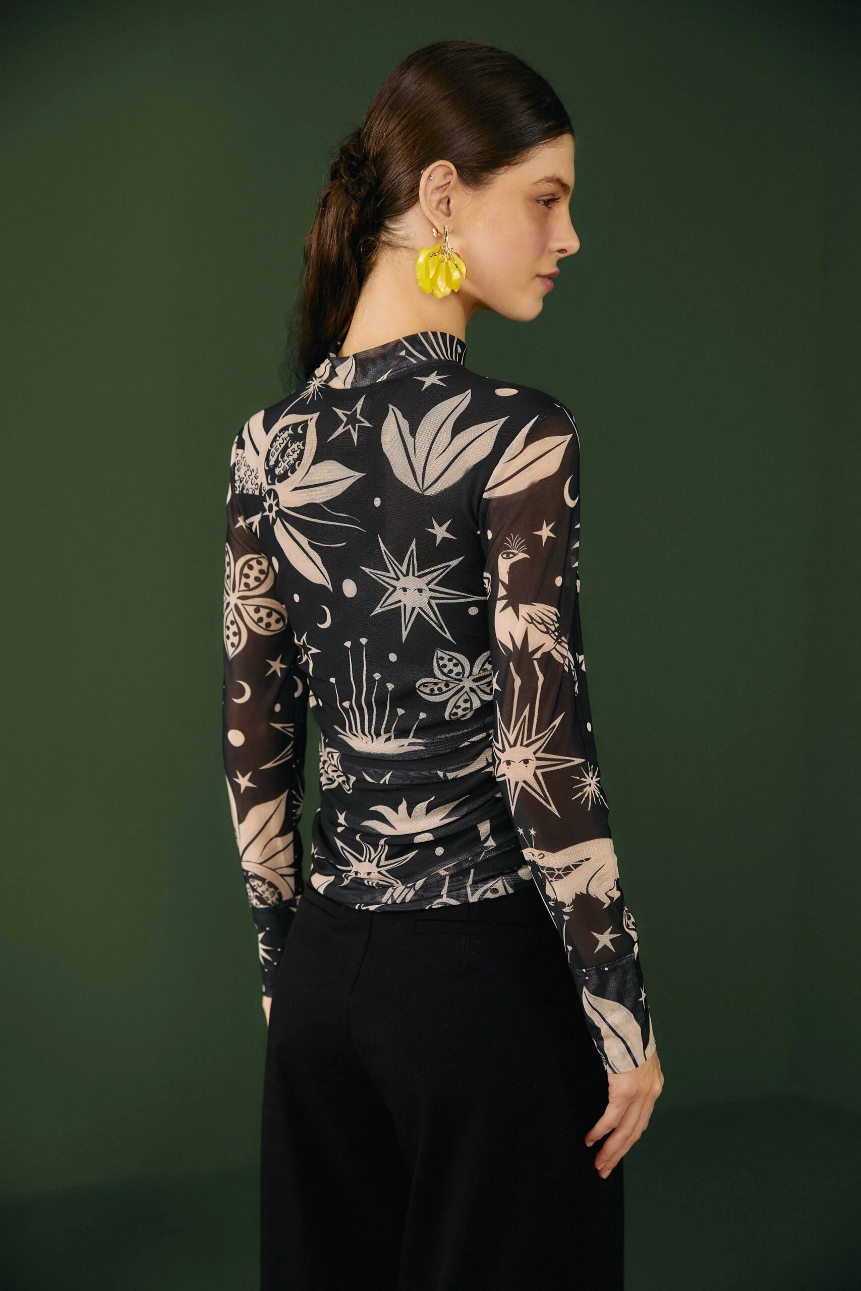 Black & White Cerrado Sky Tulle Blouse 3 Black & White Cerrado Sky Tulle Blouse - Image 3