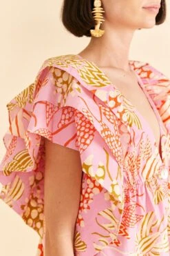 Farm Rio Pink Mixed Lobsters Organic Cotton Mini Dress -Modern Dress World 309152 03