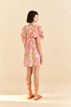 Farm Rio Pink Mixed Lobsters Organic Cotton Mini Dress -Modern Dress World 309152 04