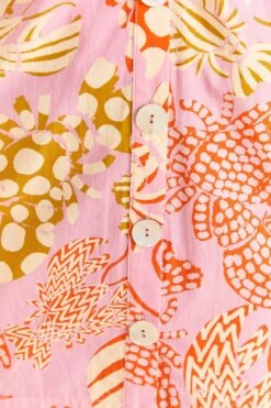 Farm Rio Pink Mixed Lobsters Organic Cotton Mini Dress -Modern Dress World 309152 05