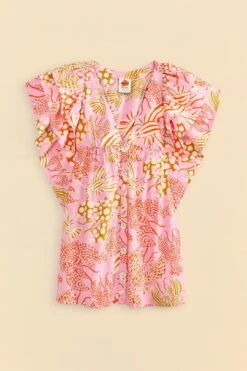 Farm Rio Pink Mixed Lobsters Organic Cotton Mini Dress -Modern Dress World 309152 06