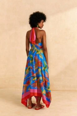 Farm Rio Blue Painted Birds Maxi Dress -Modern Dress World 309153 04