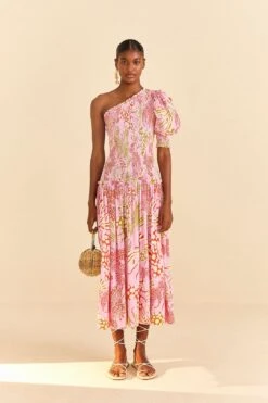 Farm Rio Pink Mixed Lobsters Midi Dress -Modern Dress World 309155 04