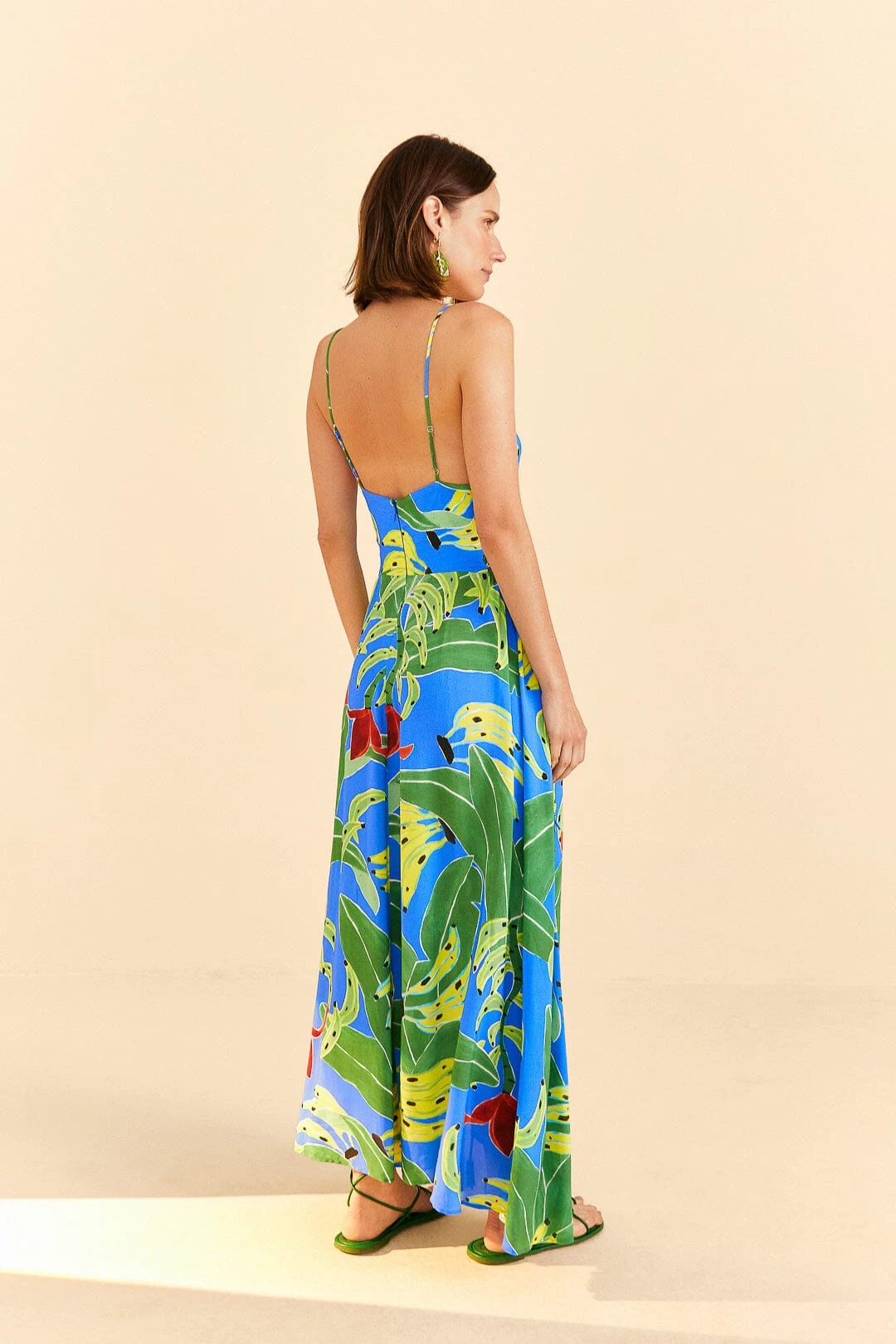 Farm Rio Blue Banana Leaves Sleeveless Maxi Dress 4 Farm Rio Blue Banana Leaves Sleeveless Maxi Dress - Image 4