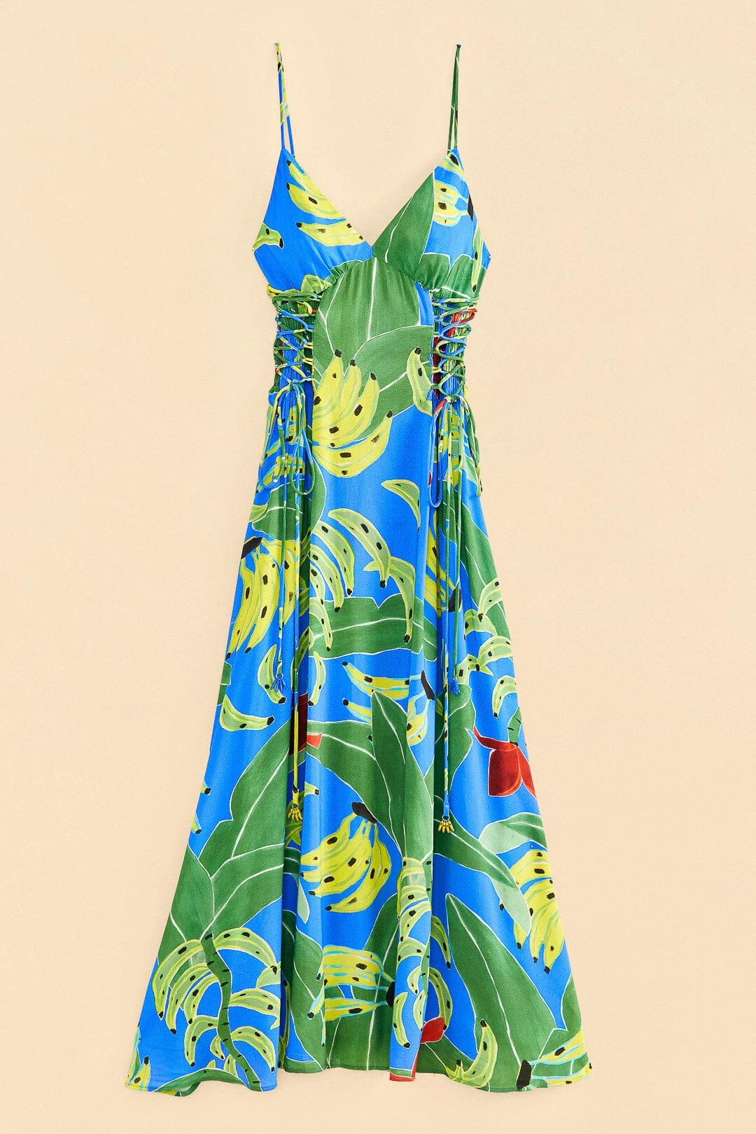 Farm Rio Blue Banana Leaves Sleeveless Maxi Dress 6 Farm Rio Blue Banana Leaves Sleeveless Maxi Dress - Image 6