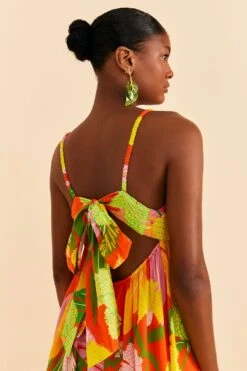 Farm Rio Red Neon Floral Maxi Dress -Modern Dress World 309157 04