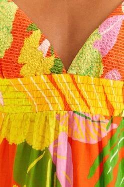 Farm Rio Red Neon Floral Maxi Dress -Modern Dress World 309157 06