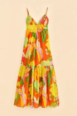 Farm Rio Red Neon Floral Maxi Dress -Modern Dress World 309157 07