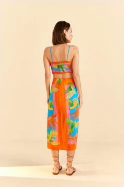 Farm Rio Painted Birds Scarf Midi Skirt -Modern Dress World 309168 04