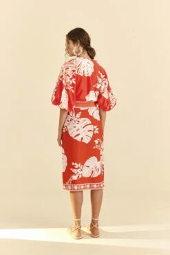 Farm Rio Red Lace Monsteras Crop Top -Modern Dress World 309178 04